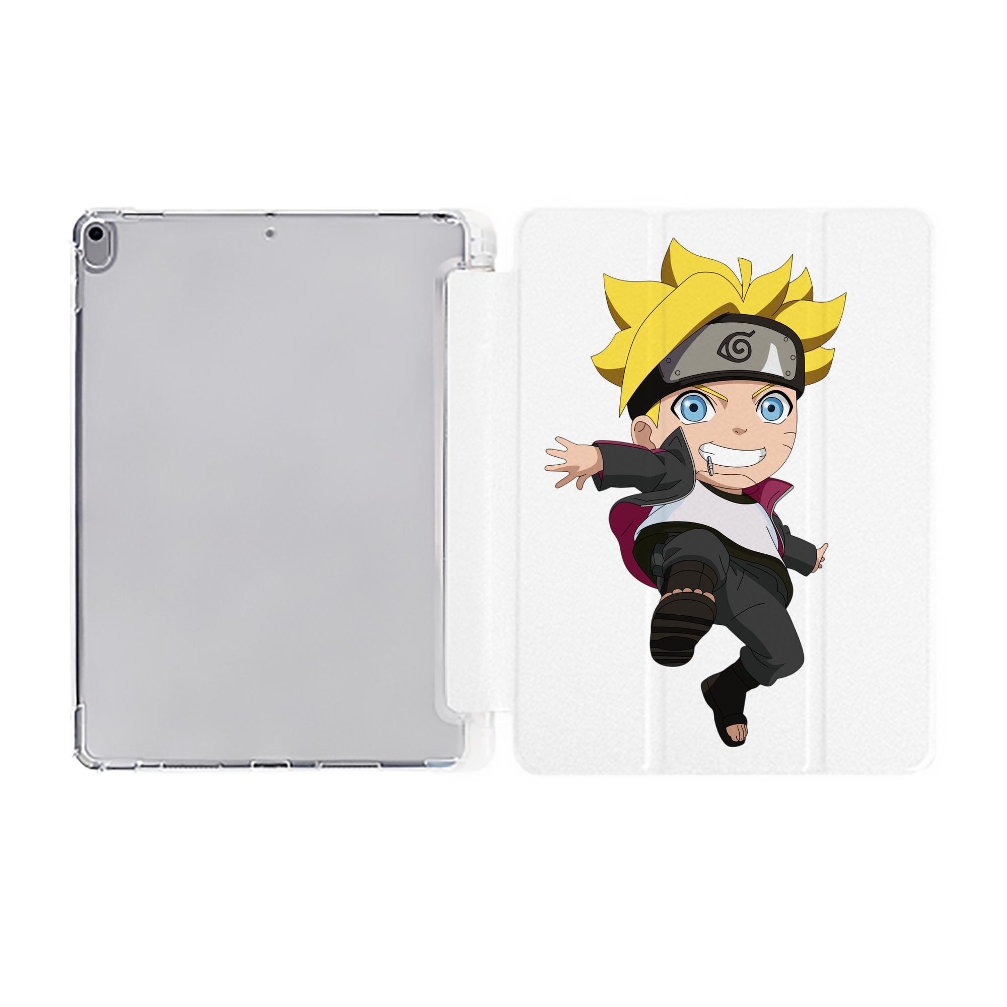 （画像用） NARUTO -ナルト- うずまき ボルト Uzumaki Boruto IPad ケース ペン収納付き 三つ折りスタンド PUレザー×シリコン 対応機種9.5/10.5/10.9インチ